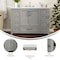 Flash Furniture Vega 48 Inch Bathroom Vanity w/Sink, Storage Cabinet w/Soft Close Doors, and 9 Drawers, Gray FS-BN-2-48-GY-GG - alternate 5